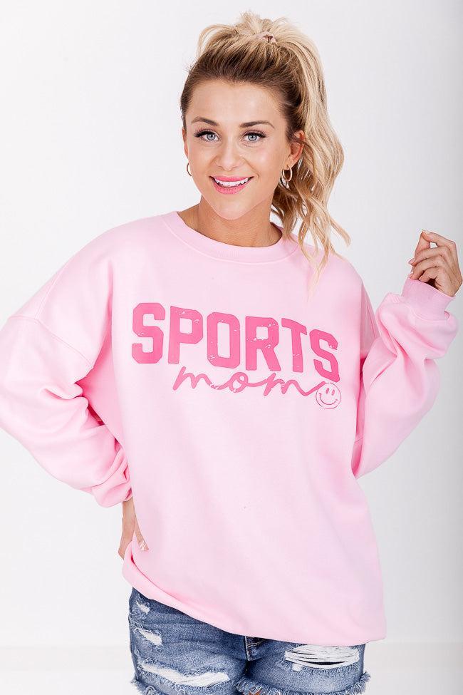 Sports Mom Light Pink Oversized Graphic Sweatshirt Product Image