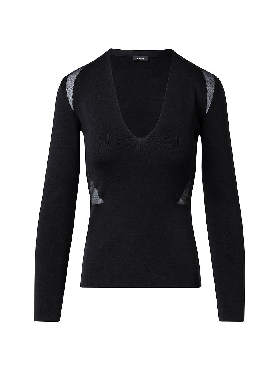 Womens Mesh Inset Silk Top Product Image