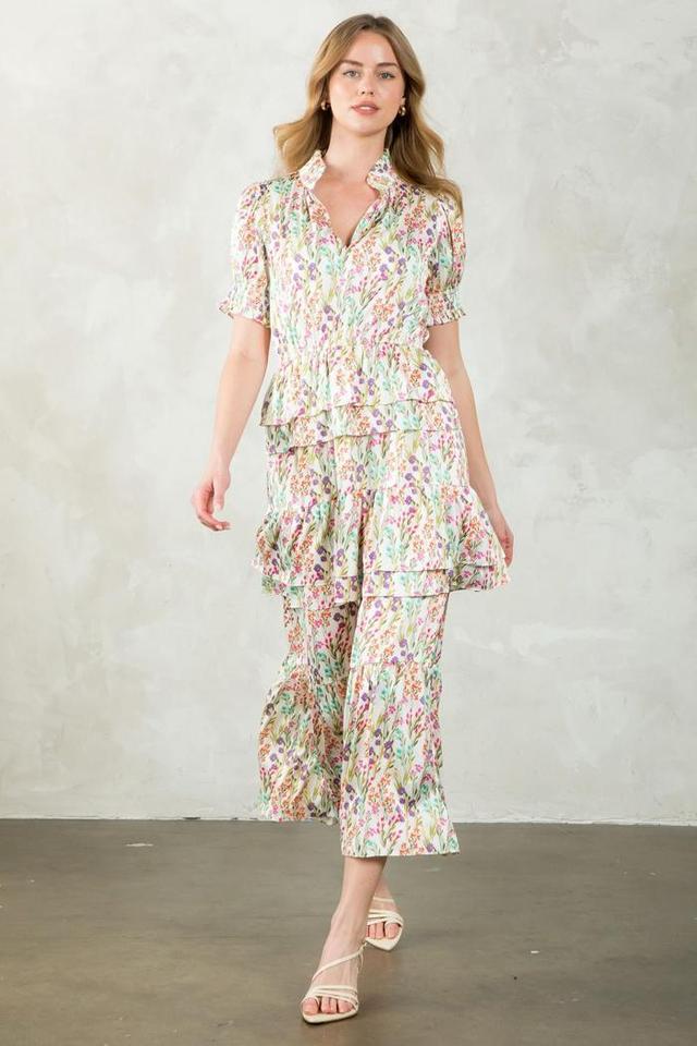 Short Slv Floral Tiered Dress Product Image