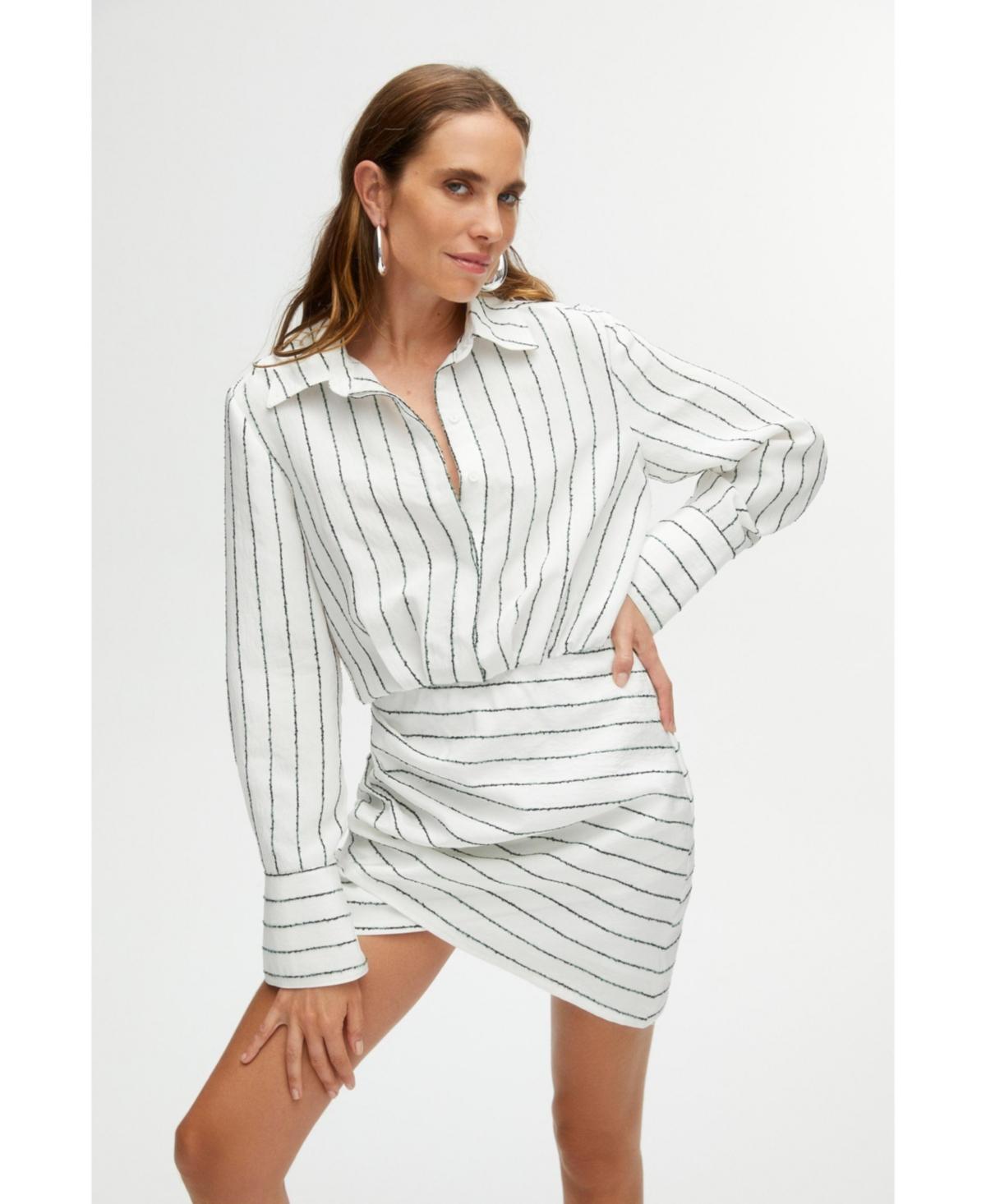 Women's Striped Shirt Dress Product Image