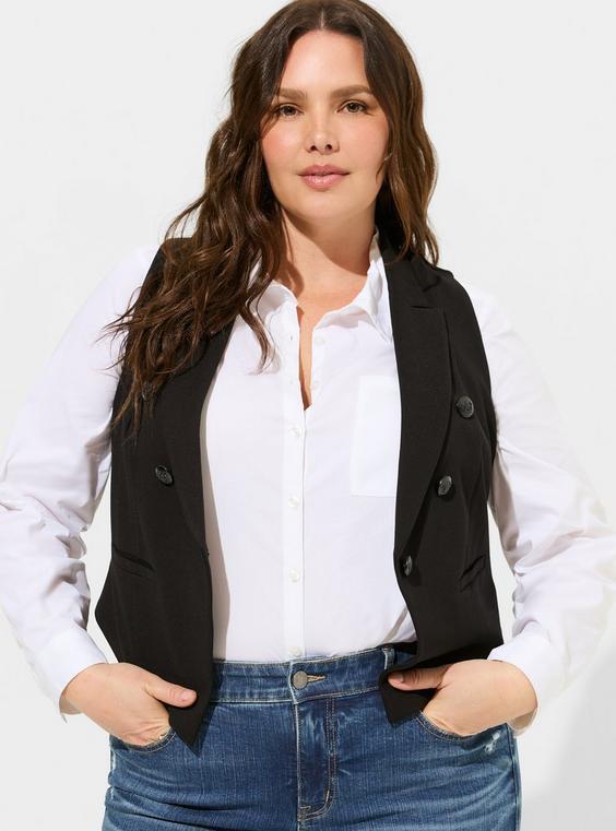 Ponte Buttoned Tailored Suit Vest Product Image