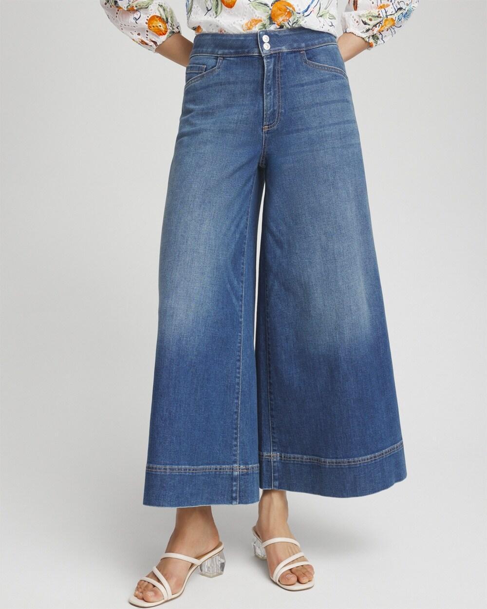 Women's Petite Denim Trousers Culottes Product Image