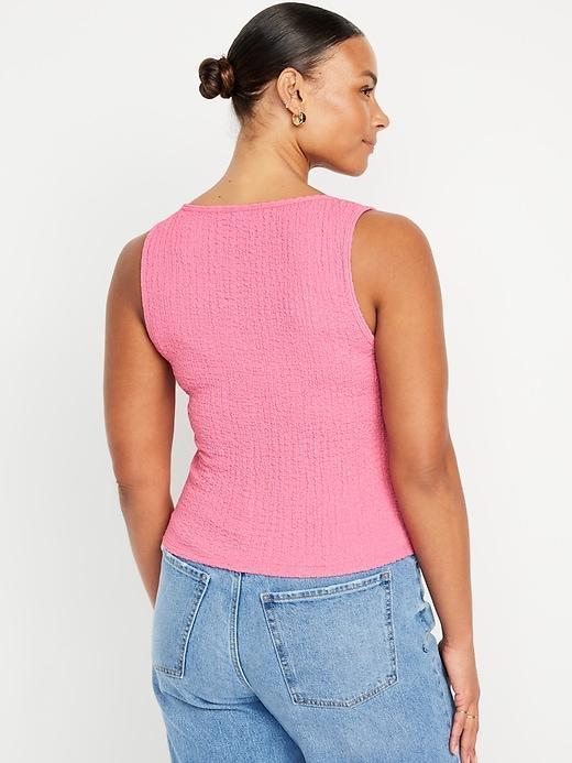 Square-Neck Textured Tank Top Product Image