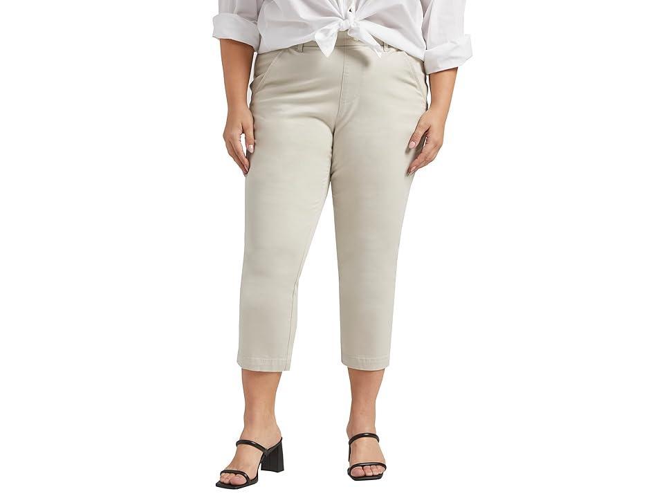 Jag Jeans Plus Size Maddie Mid-Rise Capris (Stone) Women's Casual Pants Product Image