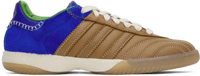 WALES BONNER Brown & Blue Adidas Originals Edition Pony Samba Millennium Sneakers In Desert/blue/green Product Image