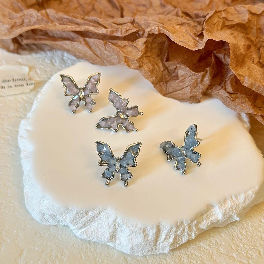 Rhinestone Butterfly Earrings Product Image