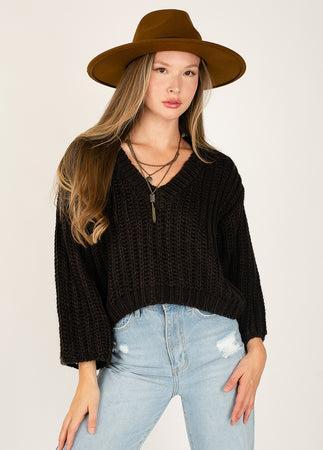 Emi Sweater in Washed Black Product Image