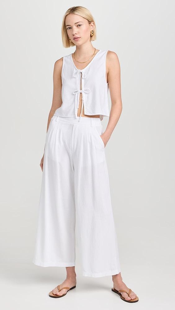 Stateside Linen Double Tie Front Vest | Shopbop Product Image