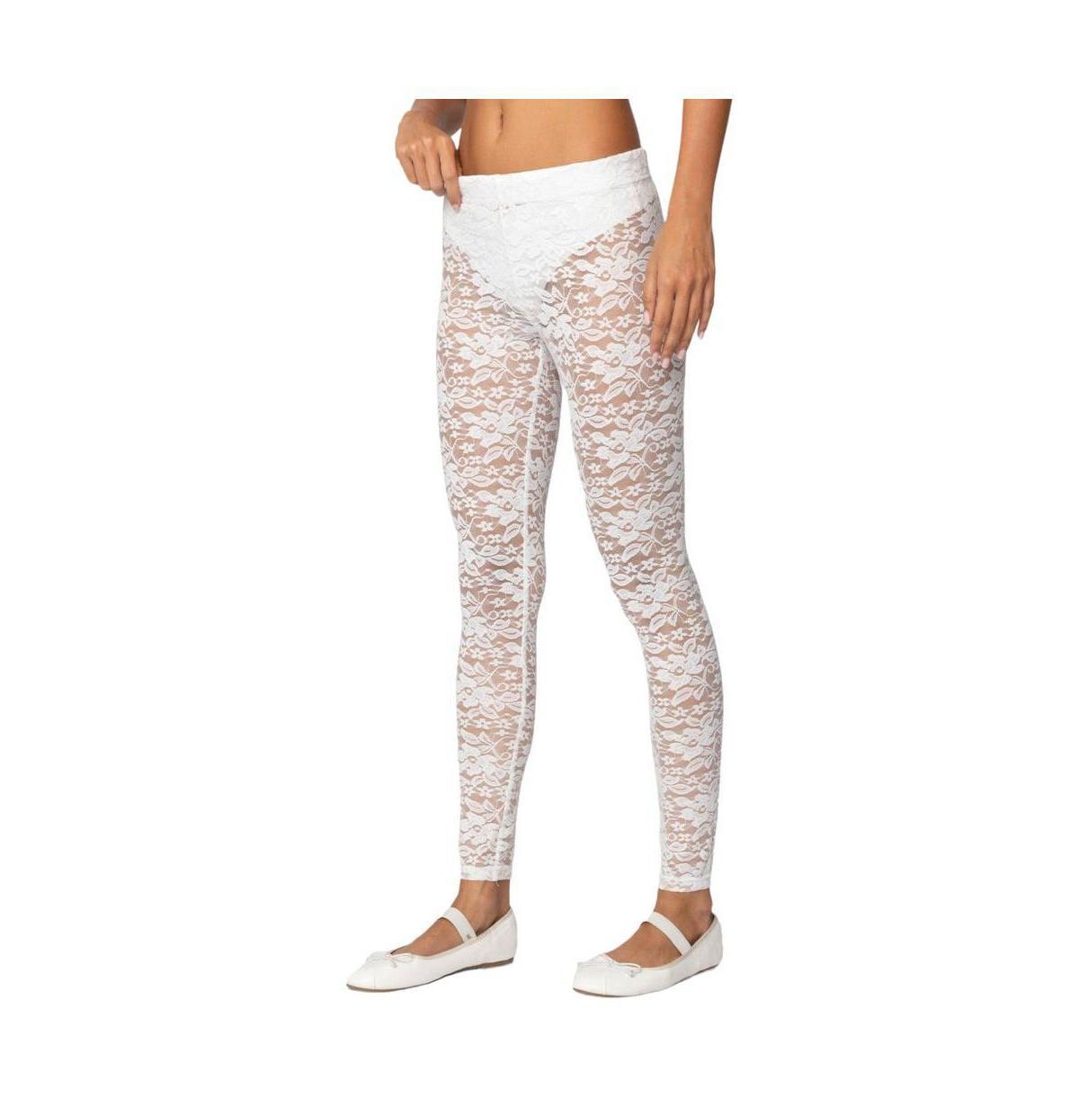 Edikted Womens Sheer Lace Leggings Product Image