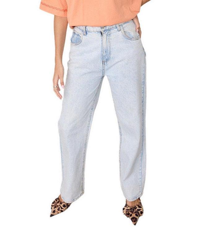 Never Fully Dressed Scallop Pocket Detail Straight Leg Jeans Product Image