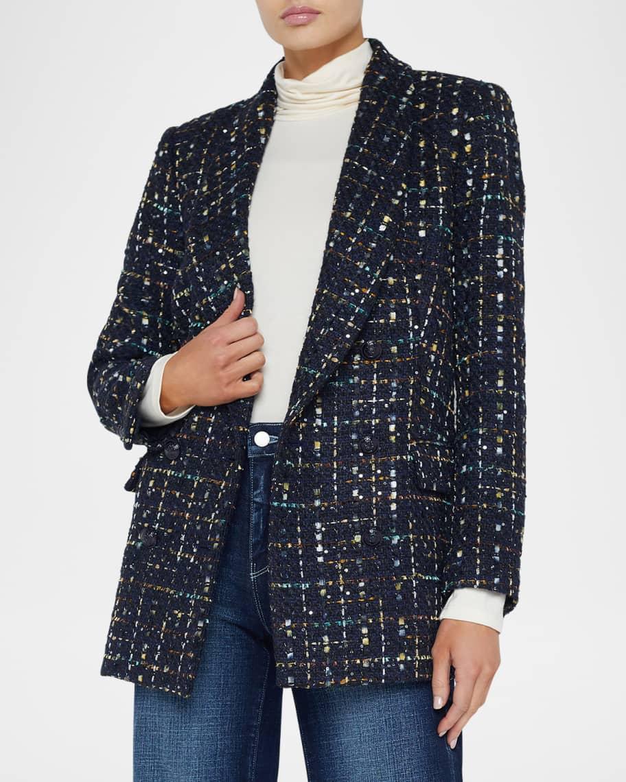 Jayda Double-Breasted Sequined Tweed Blazer Product Image