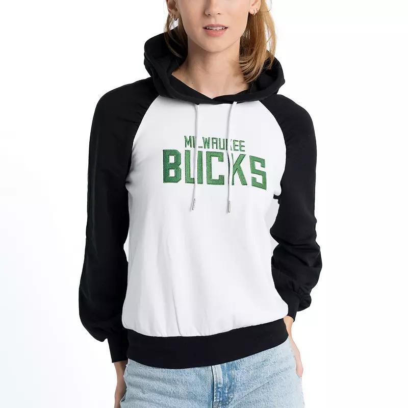 Womens Lusso Milwaukee Bucks Marlowe Tri-Blend Raglan Pullover Hoodie Product Image