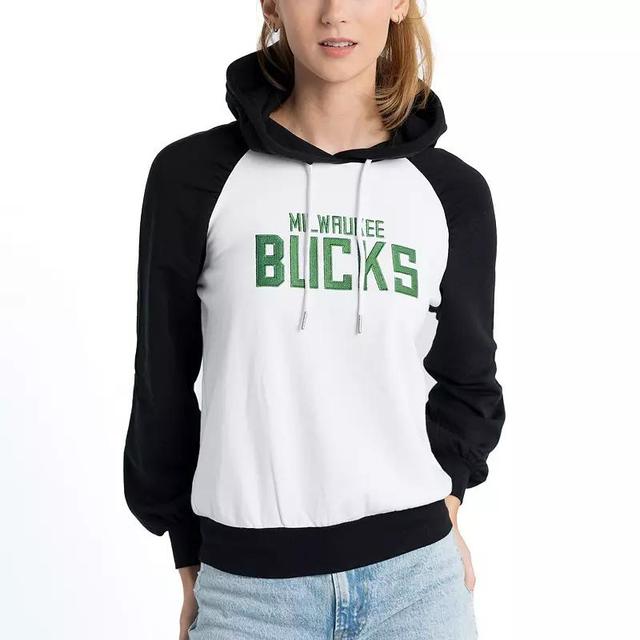 Womens Lusso Milwaukee Bucks Marlowe Tri-Blend Raglan Pullover Hoodie Product Image