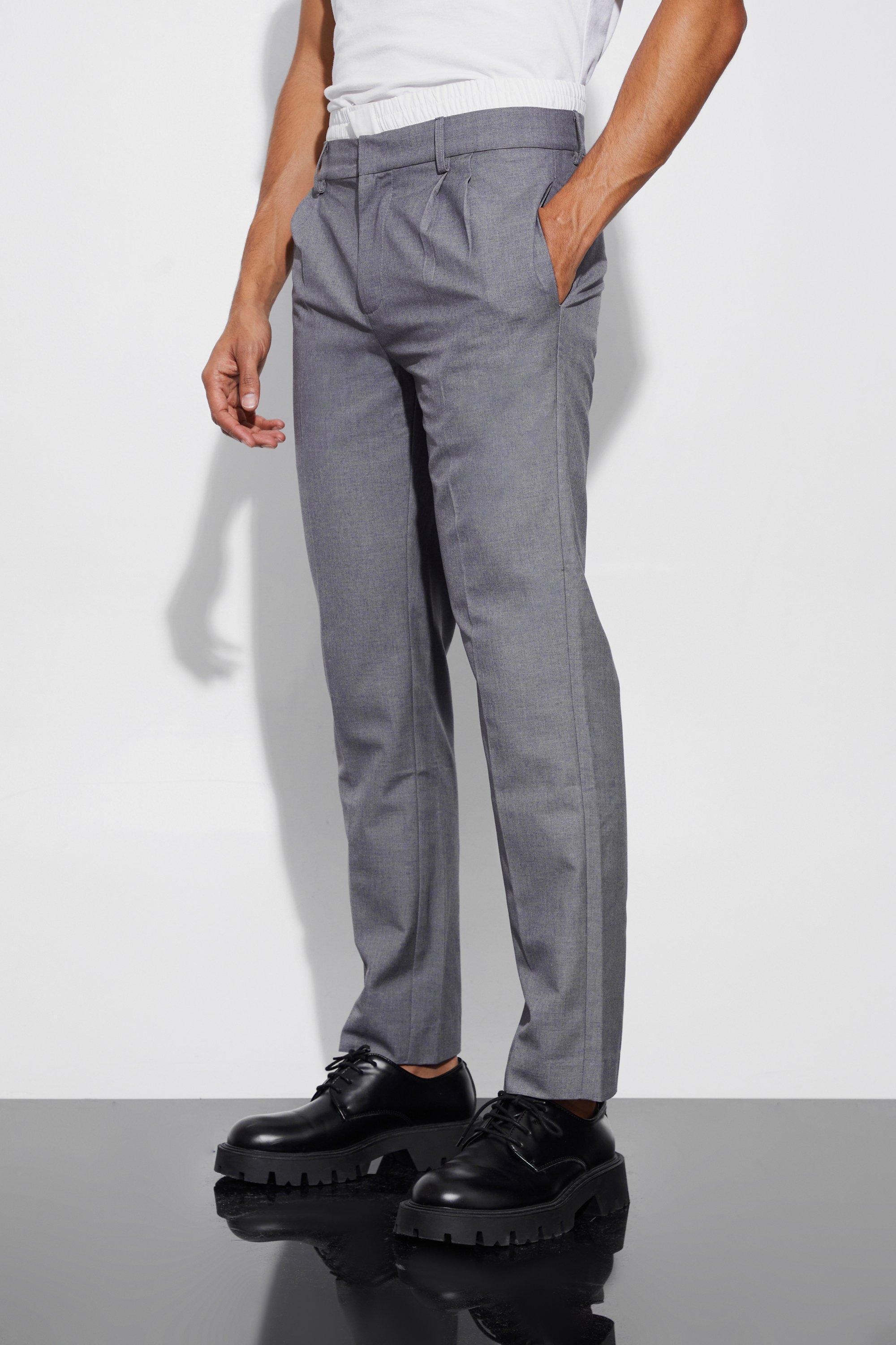 Boxer Waistband Tailored Trousers | boohooMAN USA Product Image