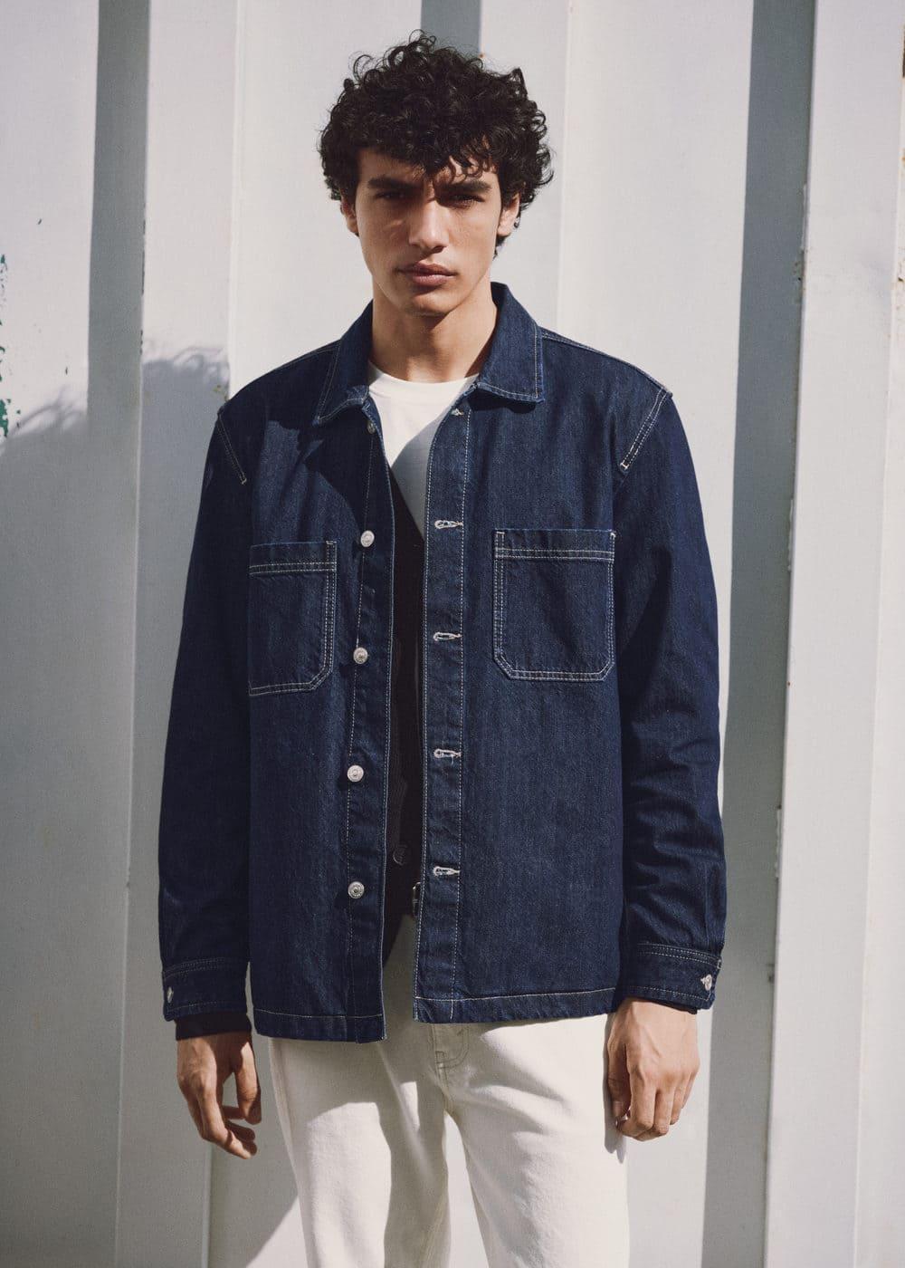 MANGO MAN - Pocket denim overshirt open blueMen Product Image