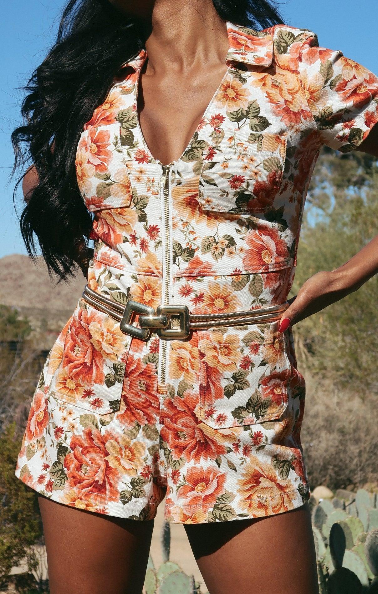 Ranch Romper ~ Desert Rose Denim Product Image