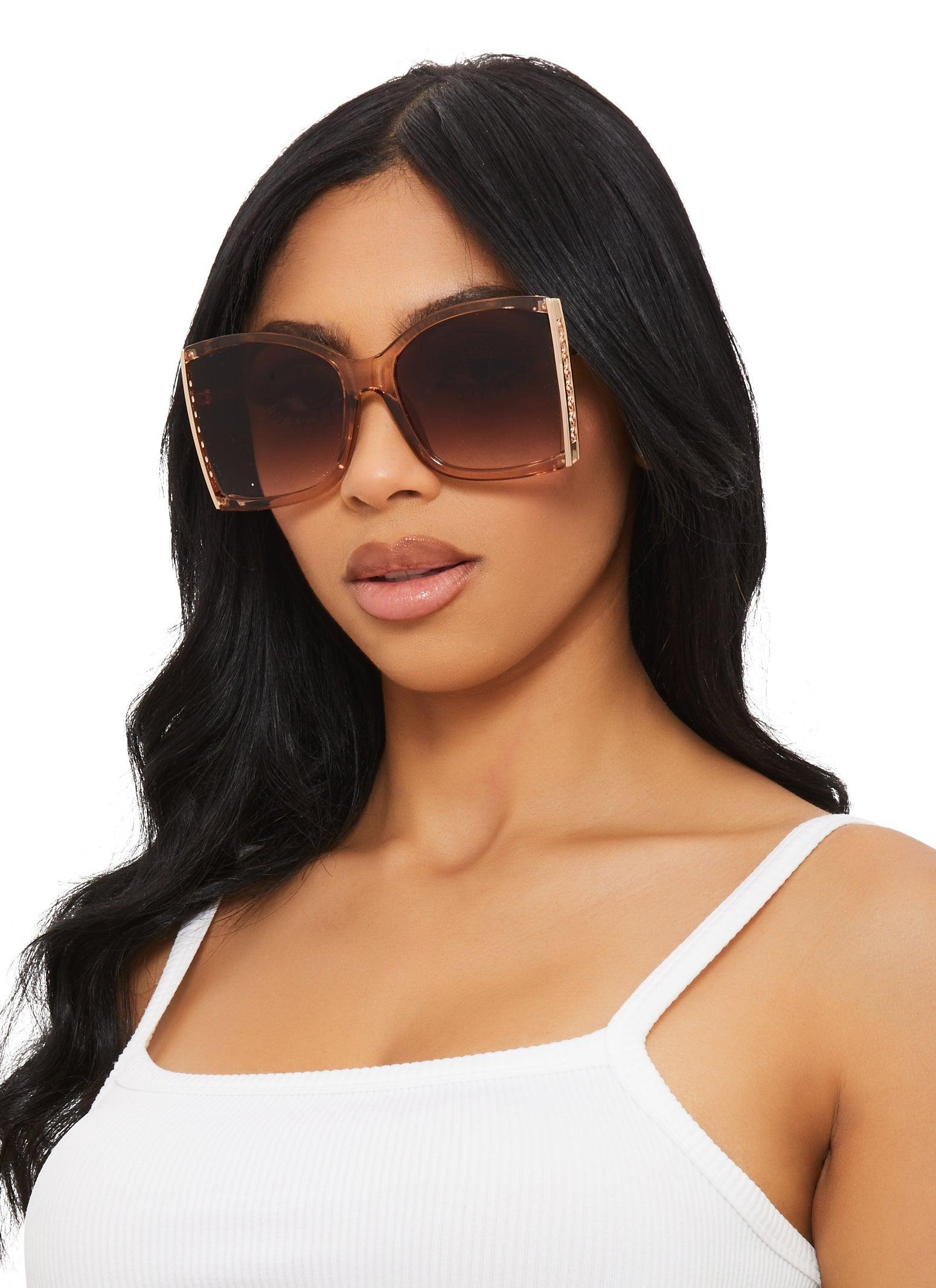 Womens Metallic Frame Detail Sunglasses Product Image