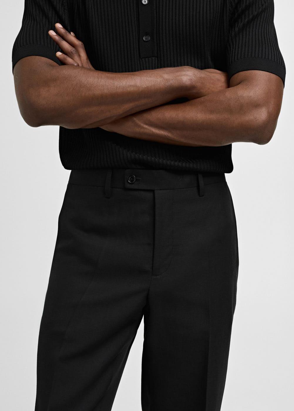 MANGO MAN - Linen lyocell suit pants blackMen Product Image