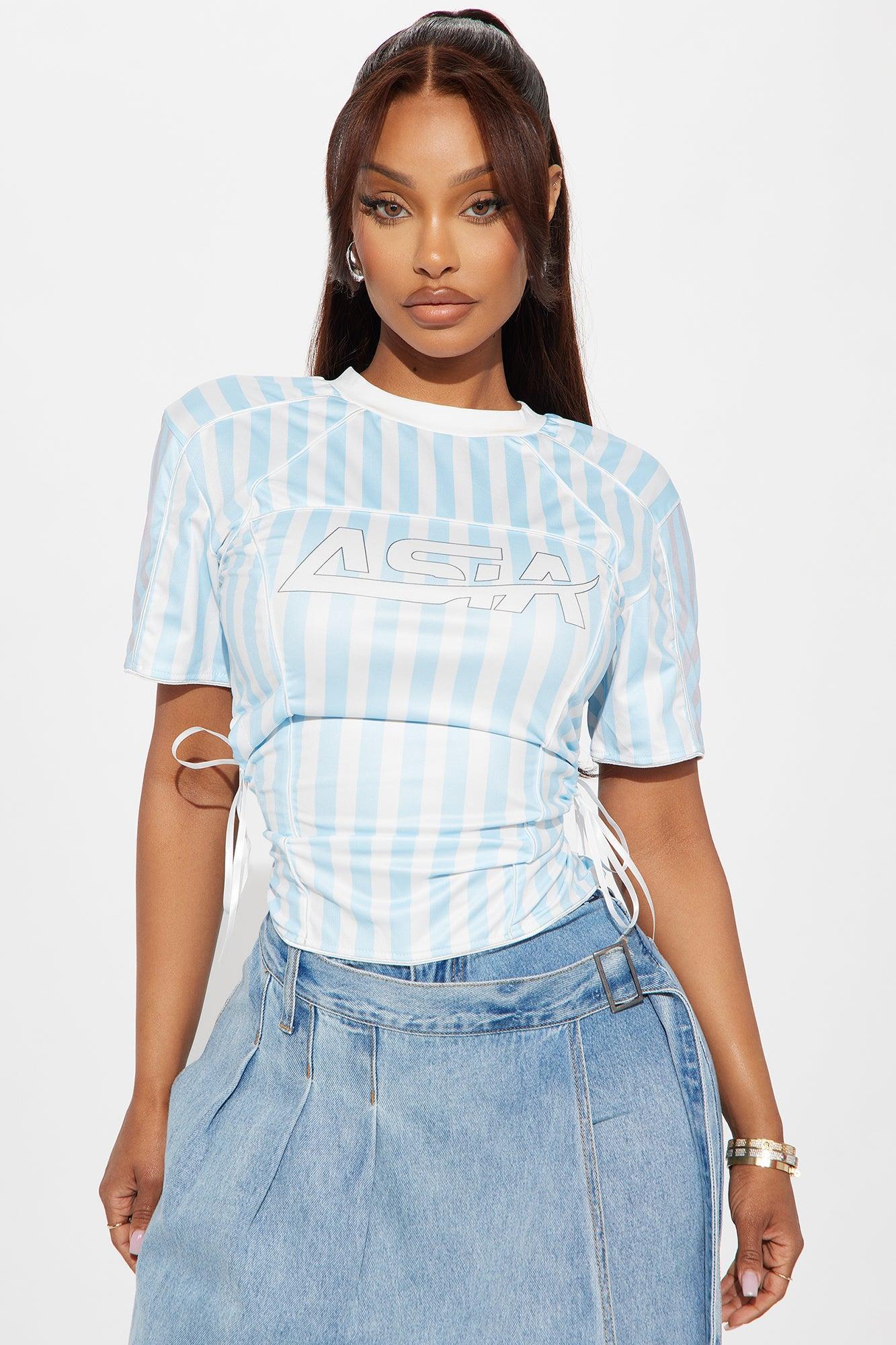 Sports Academy Cutout Jersey Tee - Light Blue Product Image