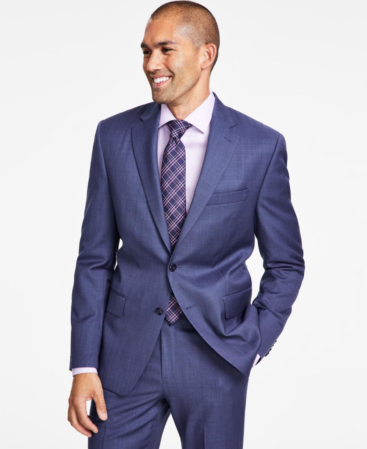 Michael Kors Mens Classic-Fit Wool-Blend Stretch Solid Suit Jacket Product Image