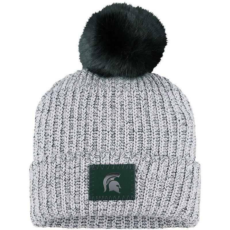 Womens Love Your Melon Gray Michigan State Spartans Cuffed Knit Hat with Pom Product Image