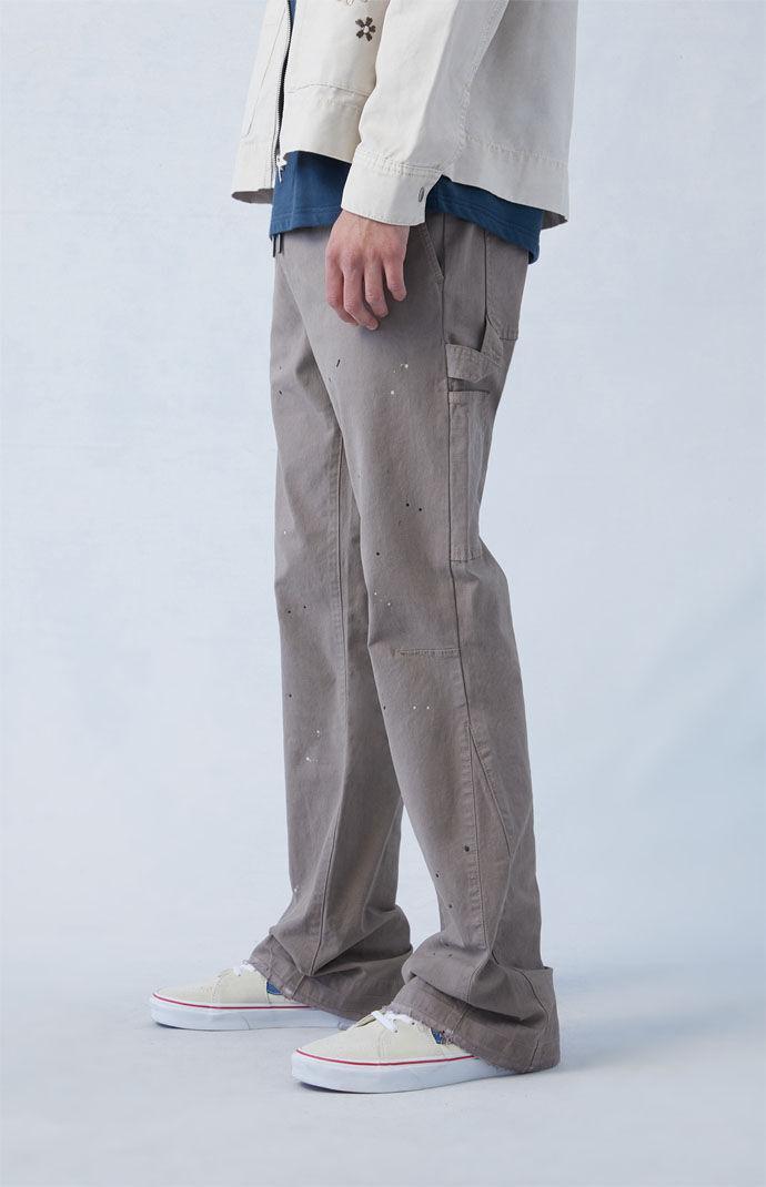 Men's Eco Stretch Canvas Khaki Slim Bootcut Pants Product Image