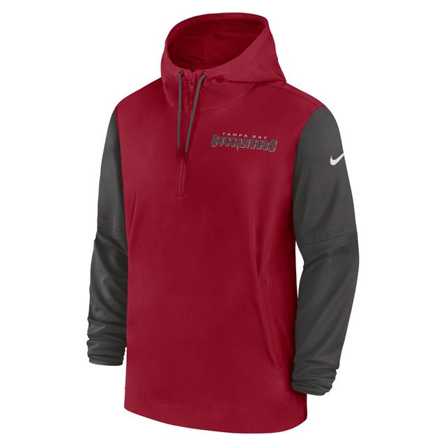 Tampa Bay Buccaneers Sideline Pre-Game Player Nike Men's NFL 1/2-Zip Hooded Jacket Product Image