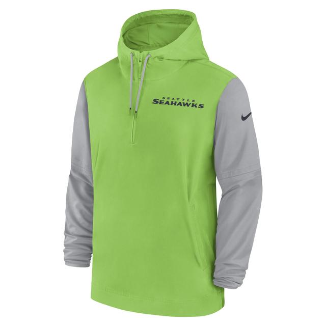 Seattle Seahawks Sideline Pre-Game Player Nike Men's NFL 1/2-Zip Hooded Jacket Product Image