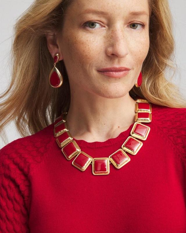 Red Pendant Statement Necklace Product Image