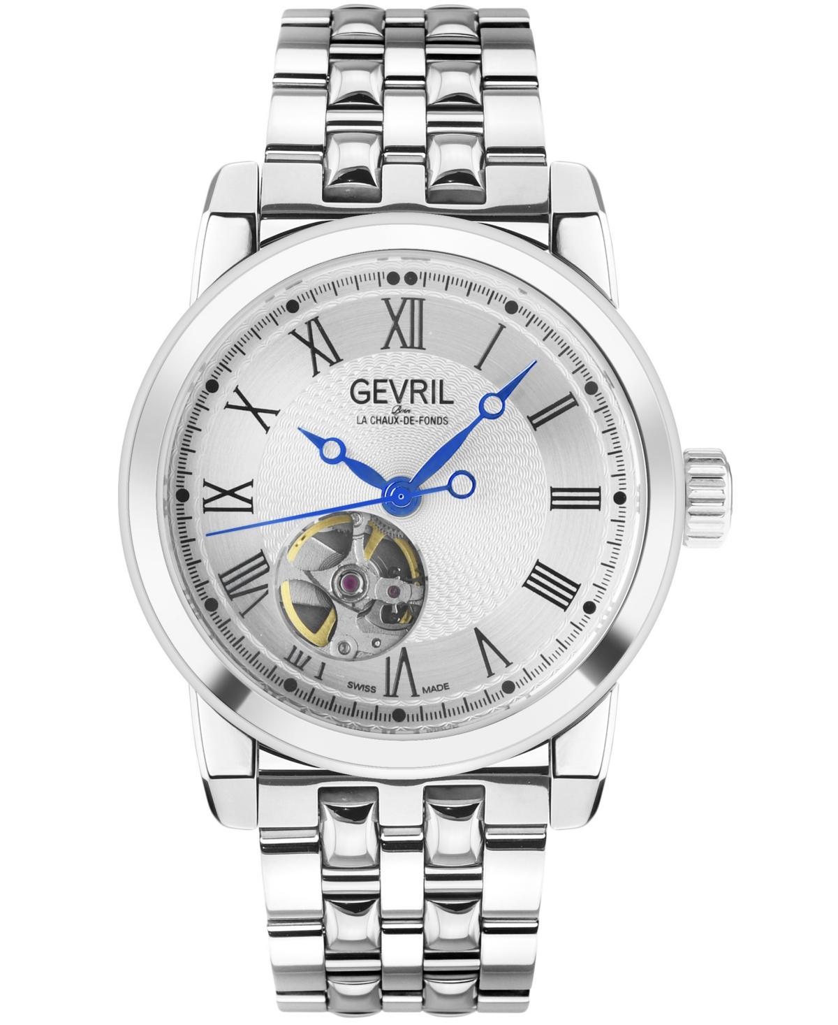 Gevril Mens Madison Swiss Automatic Silver-Tone Stainless Steel Watch 39mm Product Image