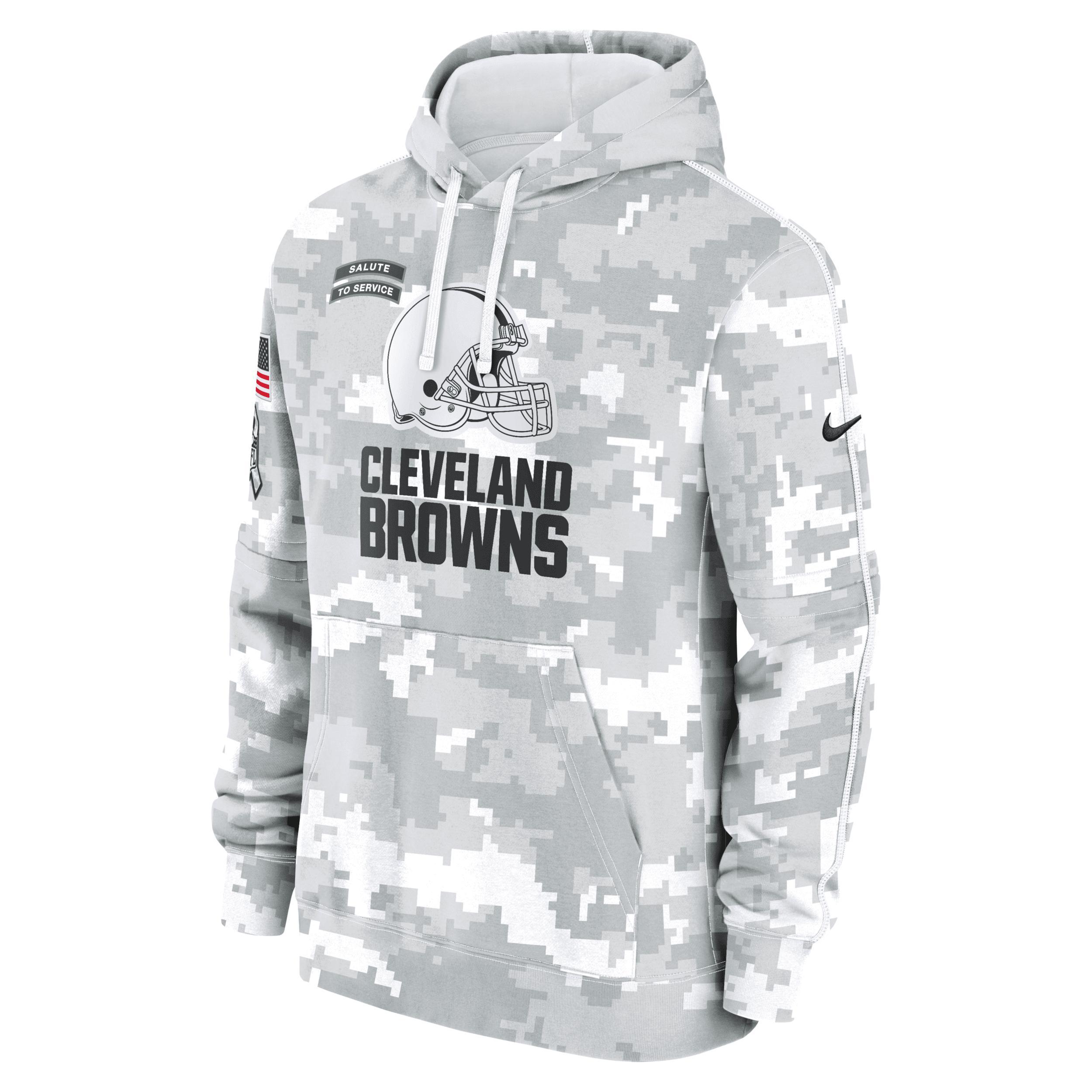 Cleveland Browns Salute to Service Primary Edge Club Nike Men's NFL Pullover Hoodie Product Image