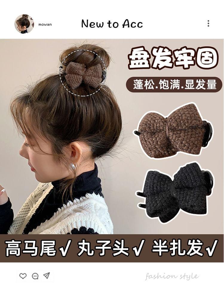 Bow Knit Hair Claw Clip Product Image