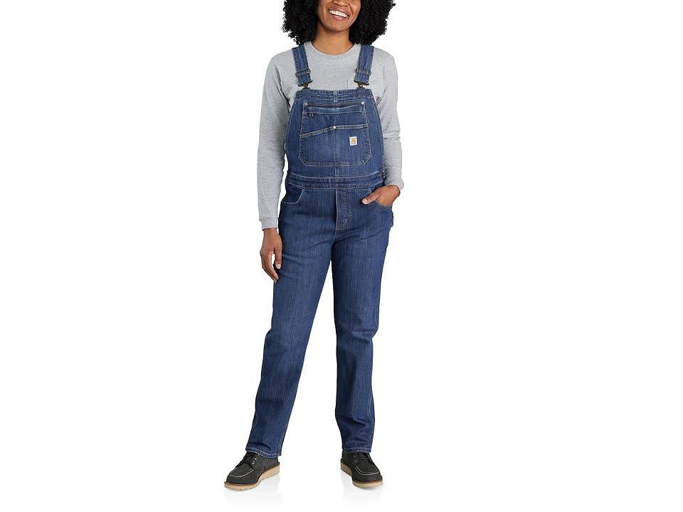 Carhartt Rugged Flex(r) Relaxed Fit Denim Bib Overalls (Arches) Women's Overalls One Piece Product Image