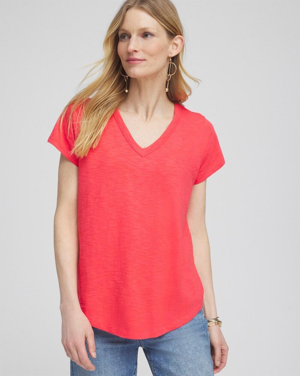 Women's Cap Sleeve V-Neck Tee Product Image