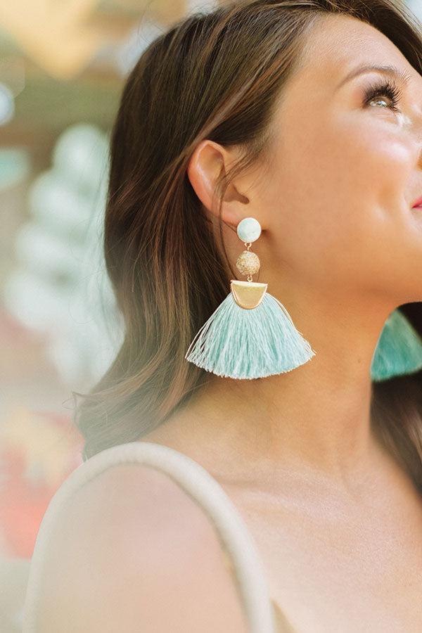 Forever Fashionably Late Tassel Earrings In Ocean Wave Product Image