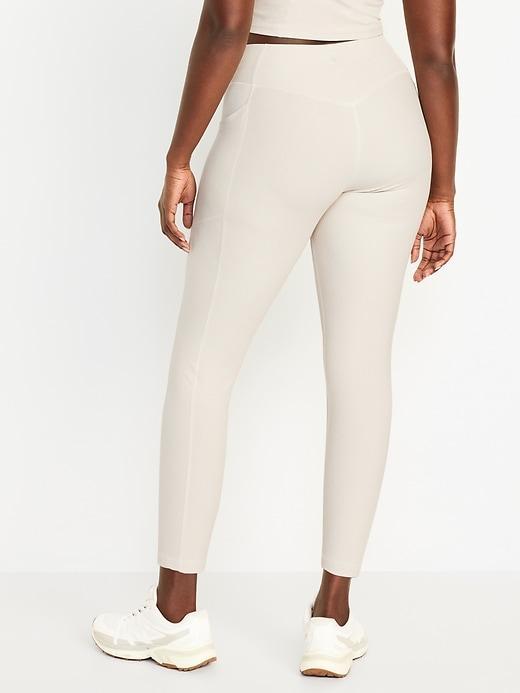 High-Waisted PowerSoft Ribbed 7/8 Leggings Product Image