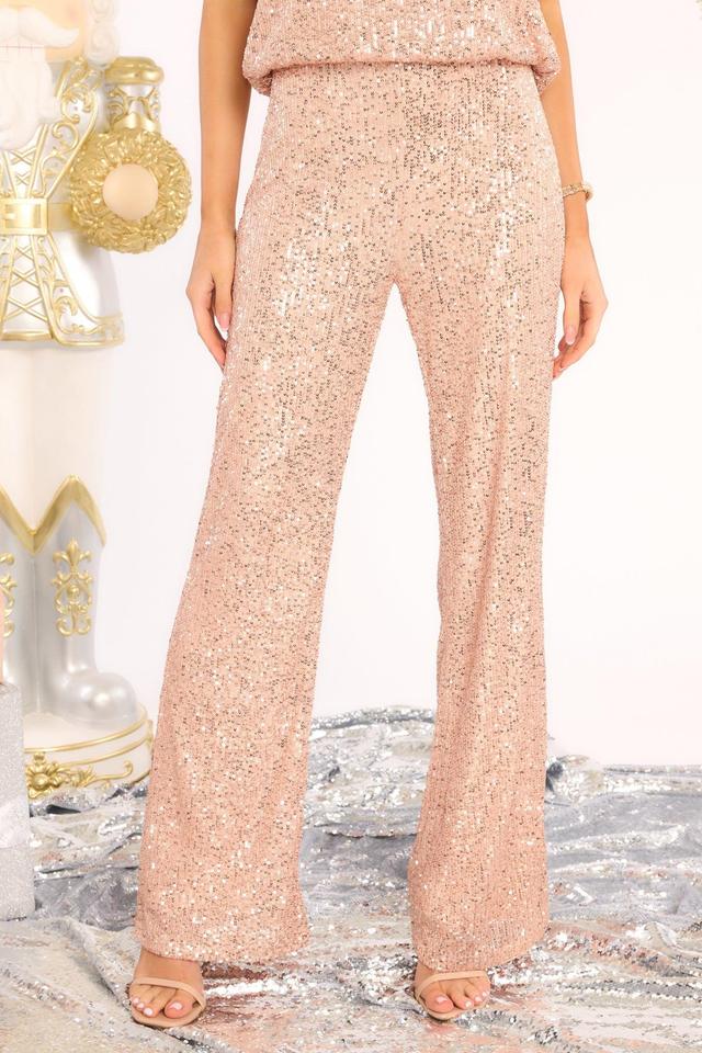 Impressively Iconic Rose Gold Sequin Pants Product Image