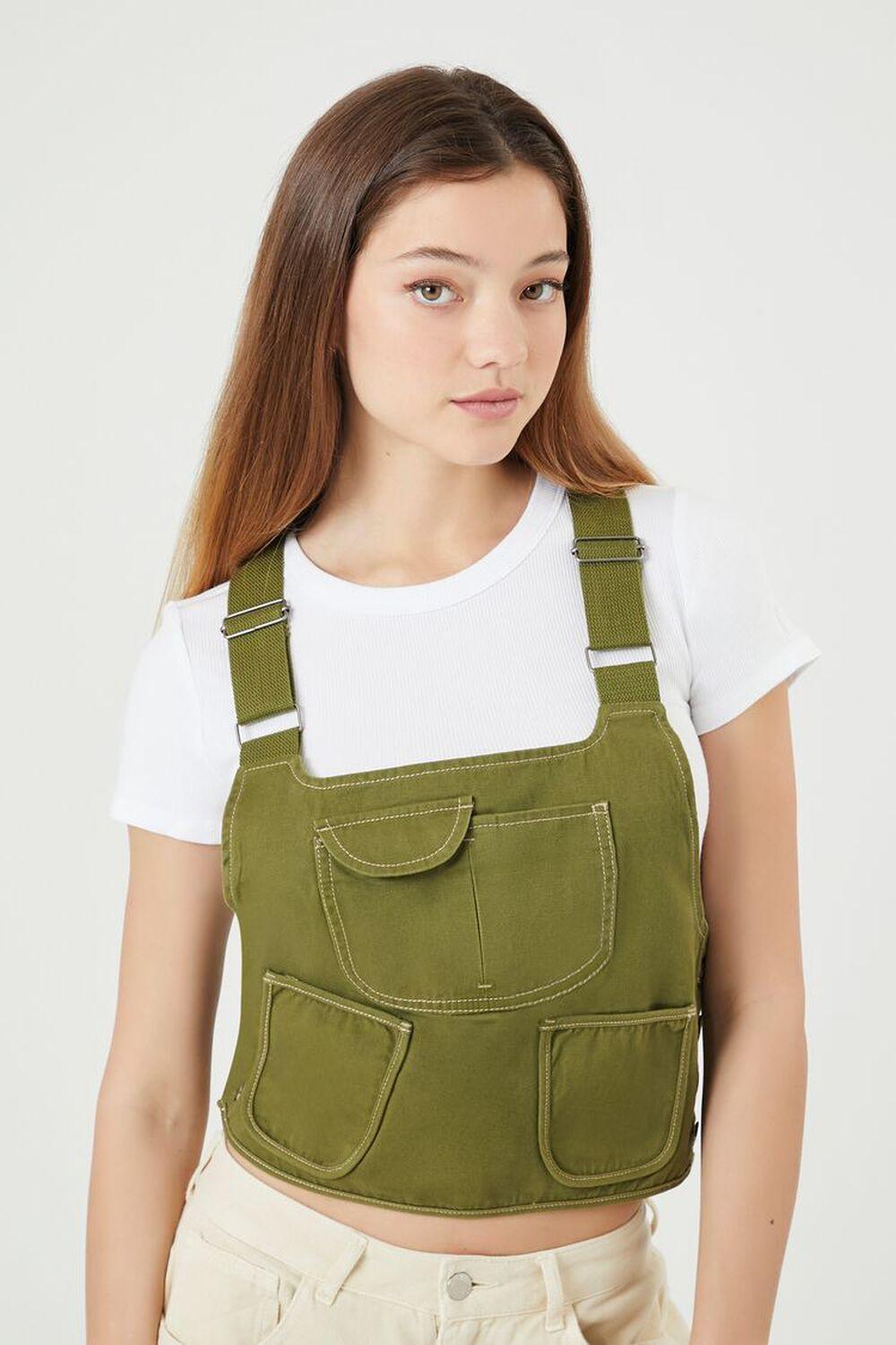 Twill Overall Crop Top | Forever 21 Product Image