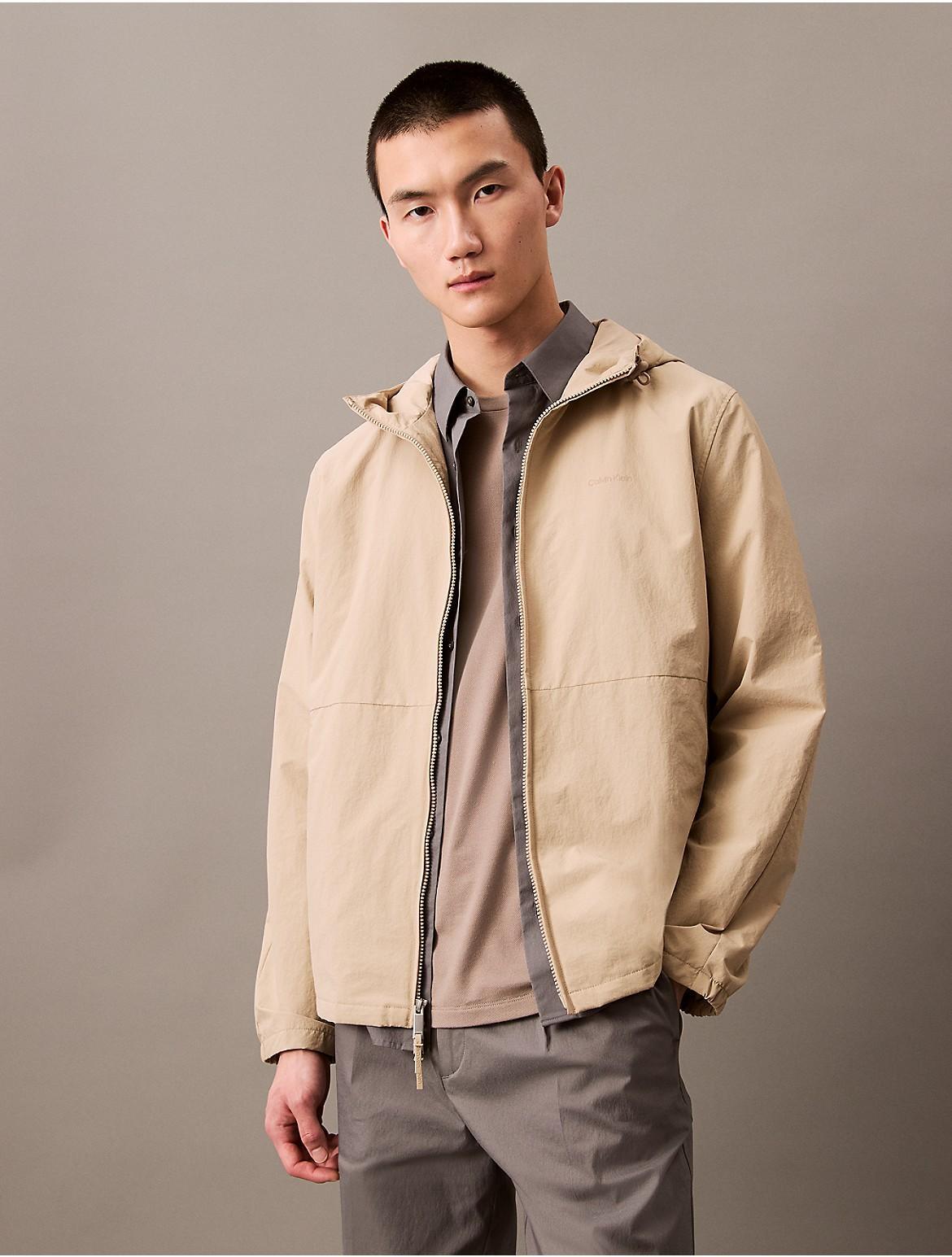 Calvin Klein Mens Crinkle Nylon Windbreaker - Neutral - XL Product Image