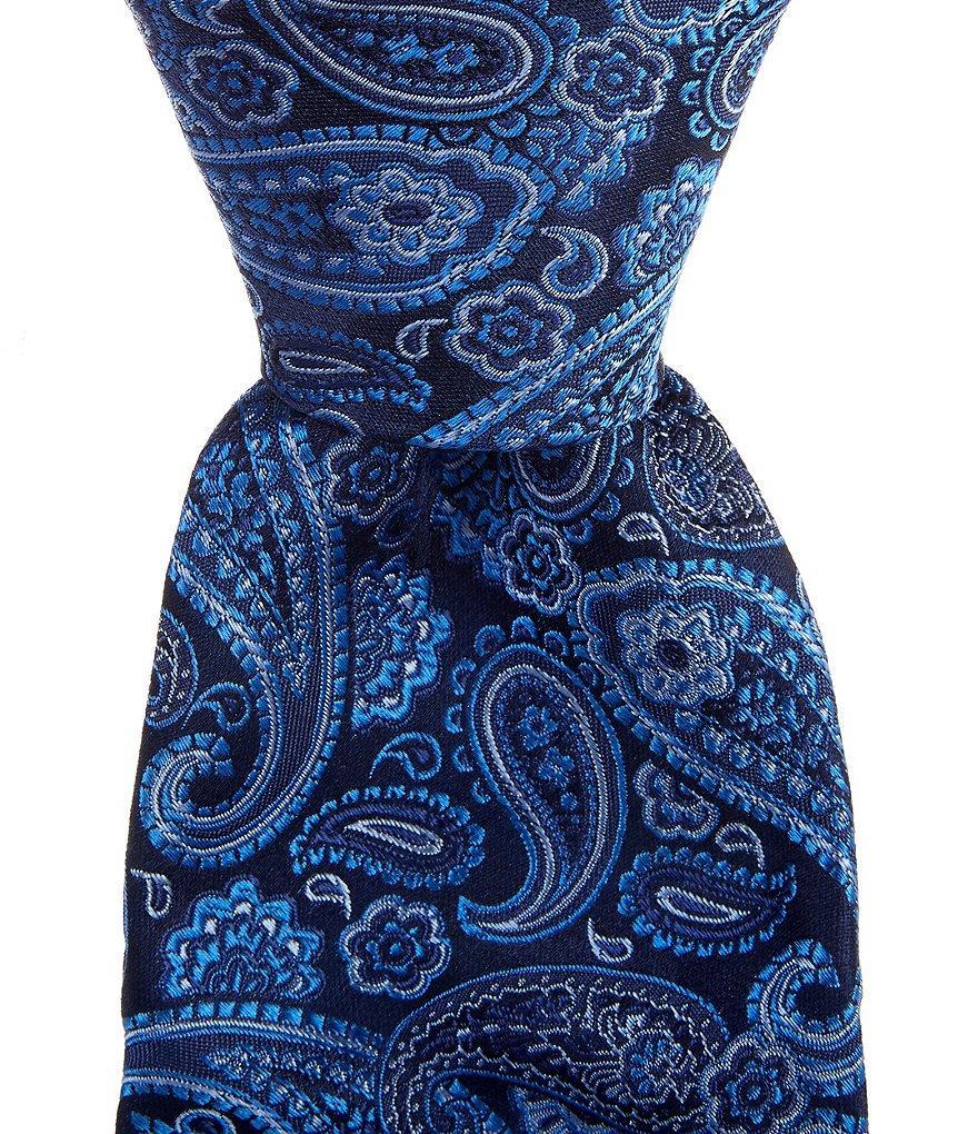 Roundtree & Yorke Paisley 3 3/8#double; Silk Tie Product Image