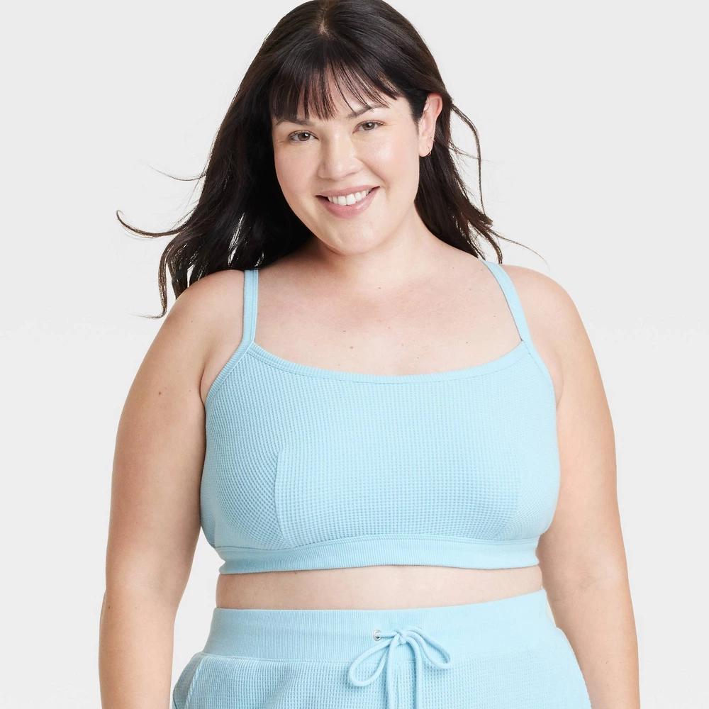 Womens Waffle Knit Bralette - Auden Turquoise 3X Product Image