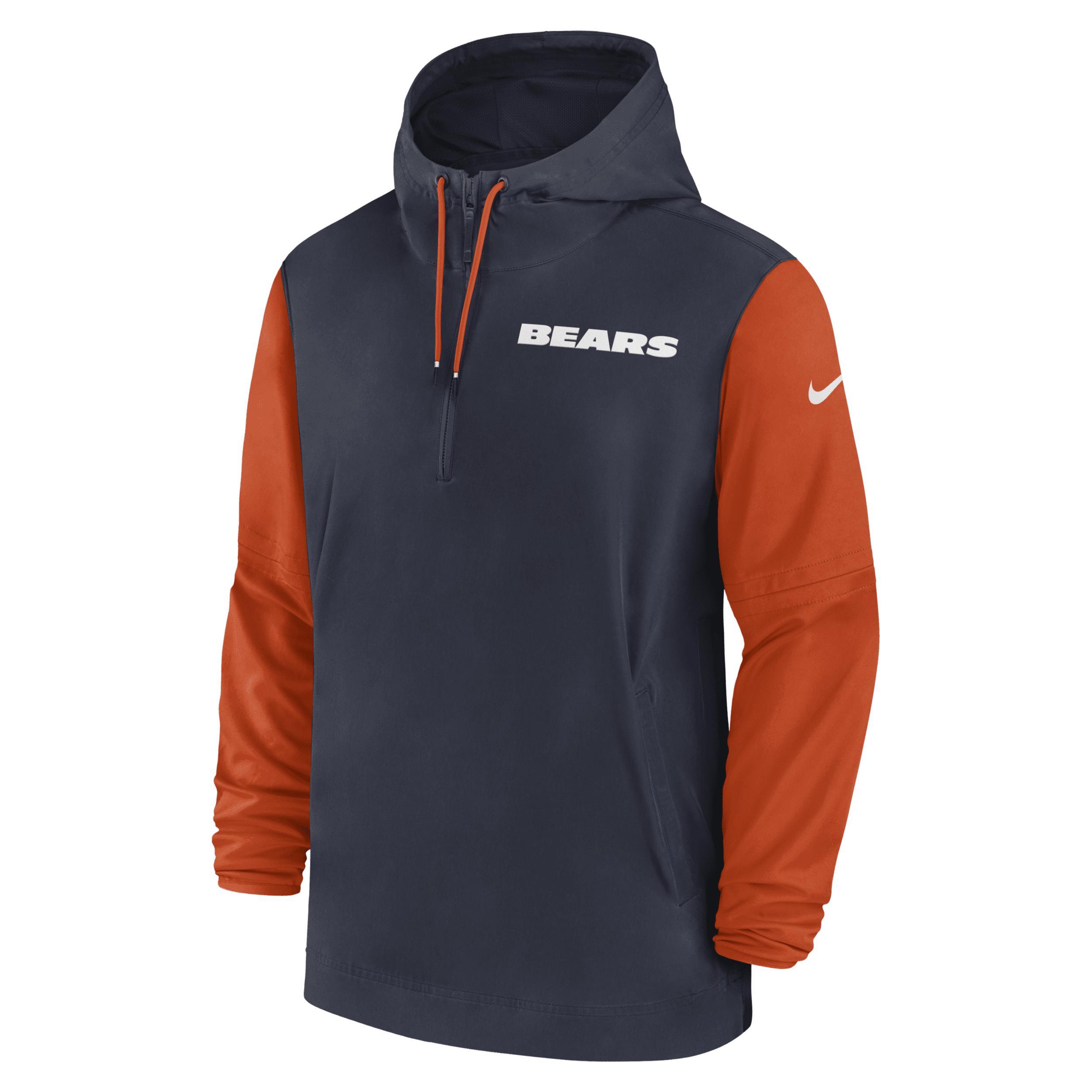 Chicago Bears Sideline Pre-Game Player Nike Mens NFL 1/2-Zip Hooded Jacket Product Image