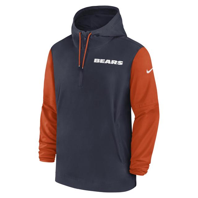 Chicago Bears Sideline Pre-Game Player Nike Mens NFL 1/2-Zip Hooded Jacket Product Image