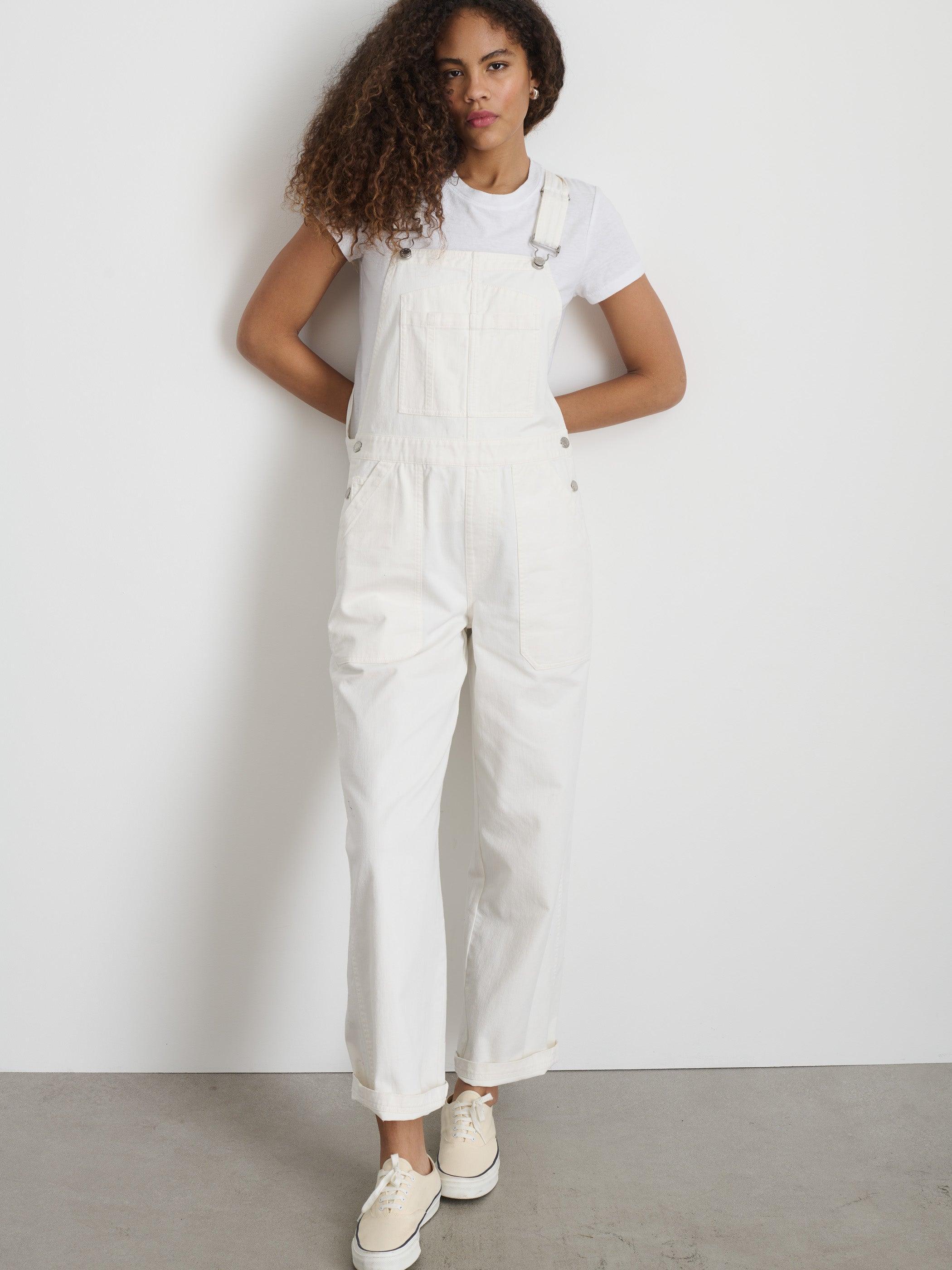 Lili Overall in White Denim Female Product Image