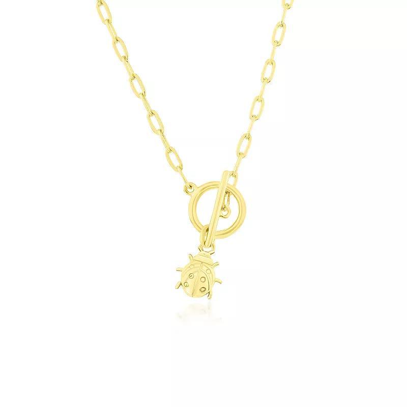 Argento Bella Ladybug Charm Paper Clip Chain Toggle Necklace, Womens Gold Tone Product Image