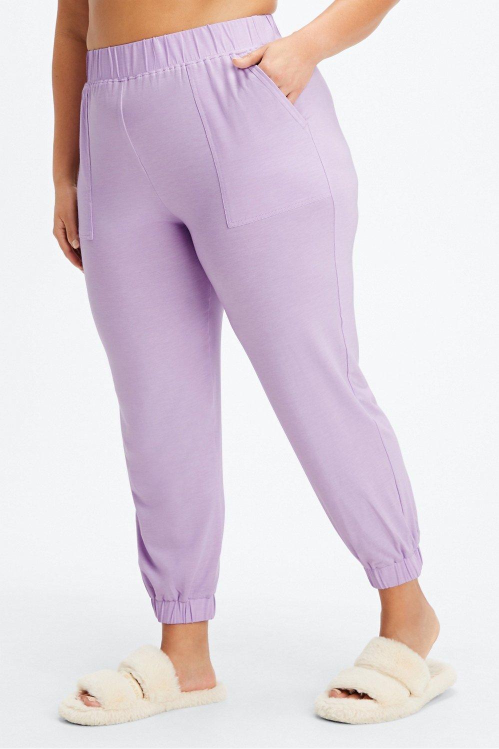 Fabletics RestoreKnit Tapered Lounge Pant Womens purple Size XXS Product Image