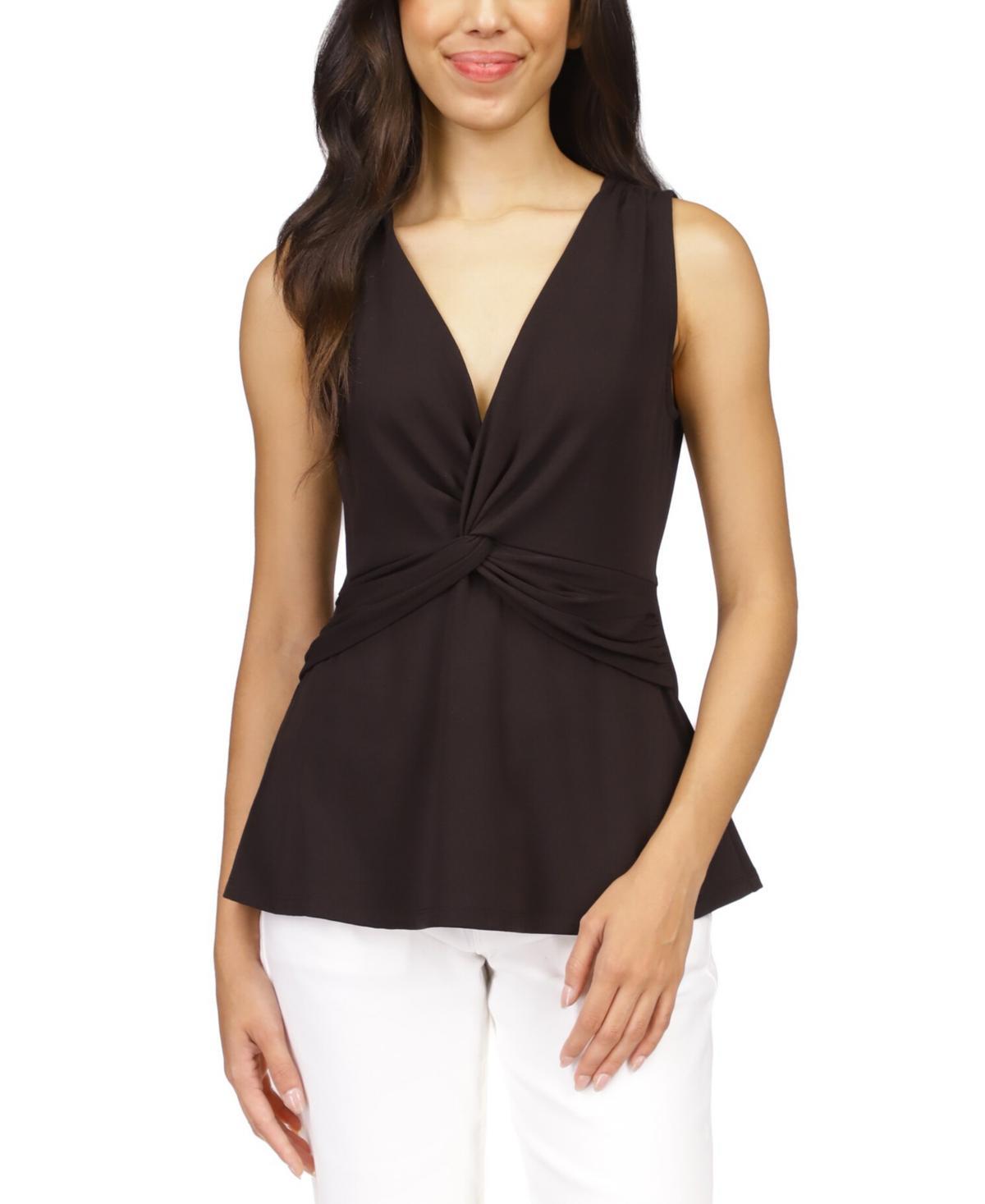 Michael Michael Kors Womens Twist-Front Sleeveless Baby-Doll Top Product Image