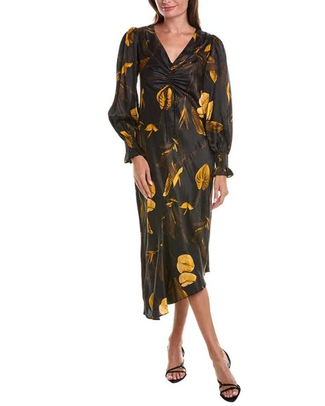 Naomi Aretha Silk-blend Maxi Dress In Black Product Image