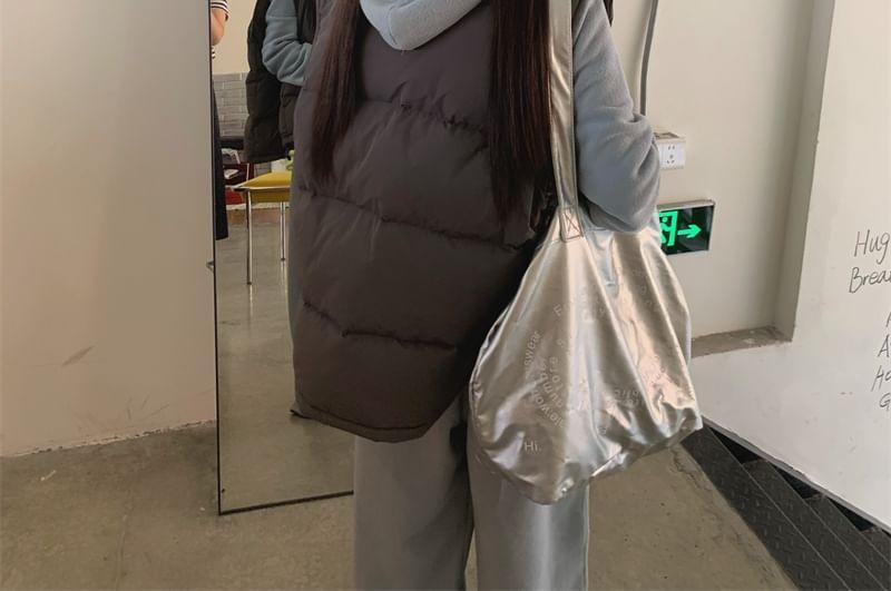 Plain Single-Breasted Puffer Vest Product Image