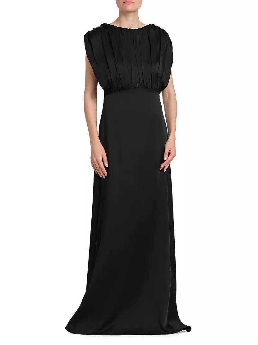 Pleated Satin Gown Product Image